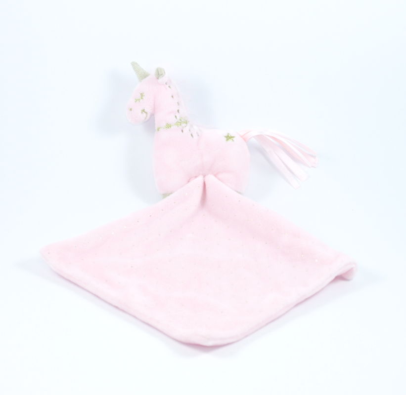  baby comforter unicorn pink star gold 